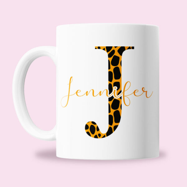 Taza "Inicial con estampado animal print + Nombre" (9 estampados) - Imagen 2
