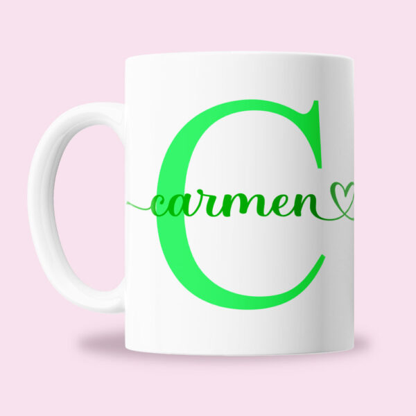 Taza "Inicial de color + Nombre" personalizada - Imagen 2