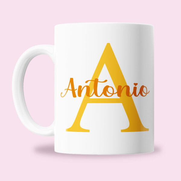 Taza "Inicial de color + Nombre" personalizada - Imagen 3