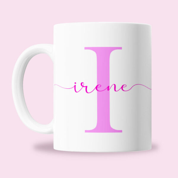 Taza "Inicial de color + Nombre" personalizada