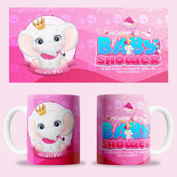 Taza "Baby Shower niña - elefante"