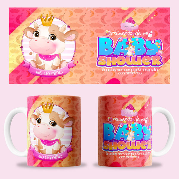 Taza "Baby Shower niña - vaca"