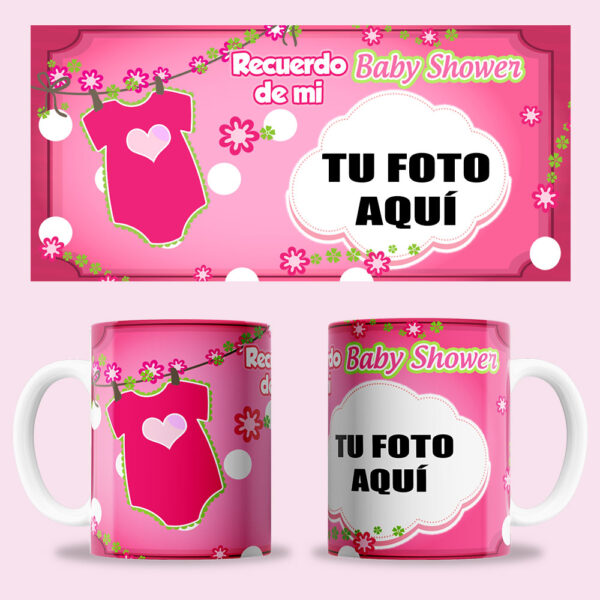 Taza "Baby Shower niña" con foto personalizada