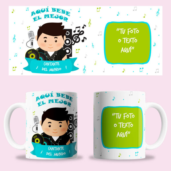 Taza "Cantante Hombre" personalizada