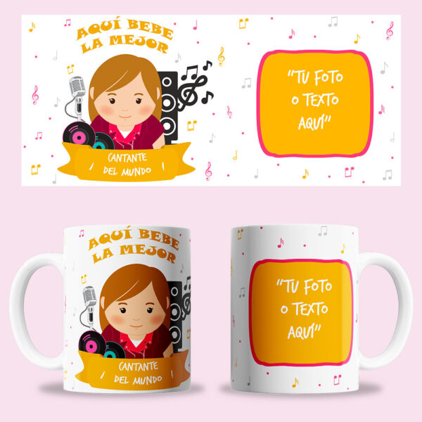 Taza "Cantante Mujer" personalizada
