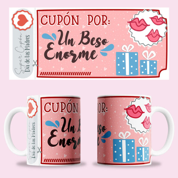 Taza "Cupón un beso enorme"