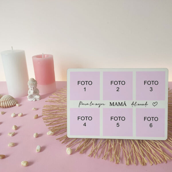 Cuadro 6 fotos - Mejor mamá del mundo - 13x18 cm - Imagen 2