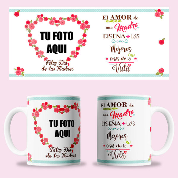 Taza "El amor de una madre" con foto personalizada