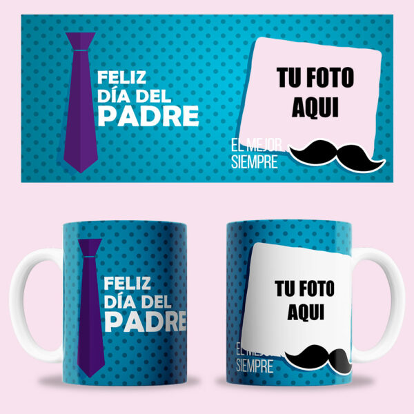 Taza "Feliz Día del Padre, eres el mejor" personalizada
