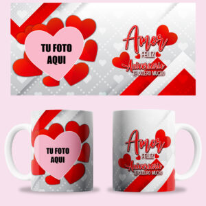 Taza "Amor Feliz Aniversario" personalizada