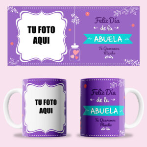 Taza "Feliz día de la Abuela" con foto personalizada