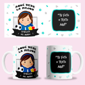 Taza "Futbolista Mujer" personalizada