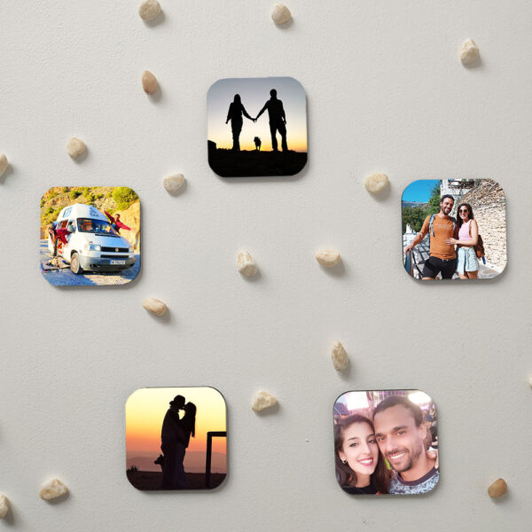 5 imanes cuadrados con fotos personalizadas - 5 x 5 cm