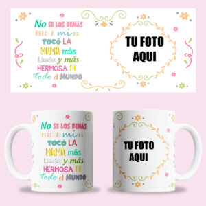Taza "La mamá más linda del mundo" personalizada
