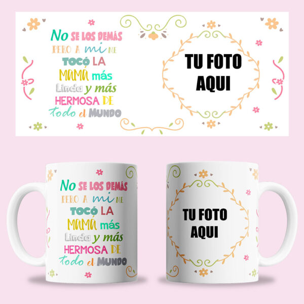 Taza "La mamá más linda del mundo" personalizada