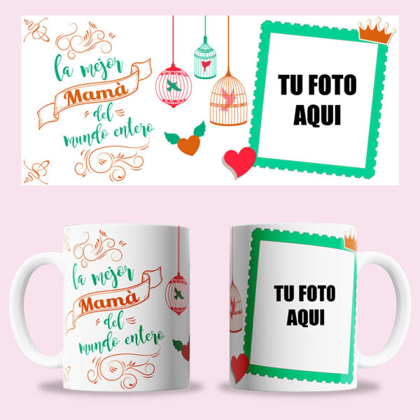 Taza "La mejor mamá del mundo entero" personalizada