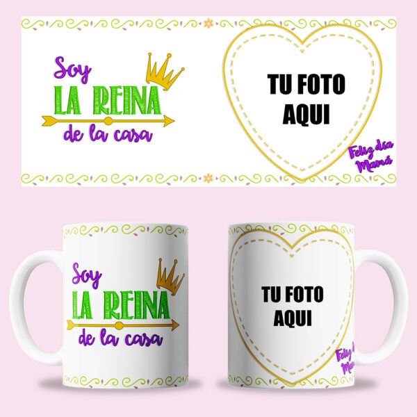 Taza "La reina de la casa" personalizada