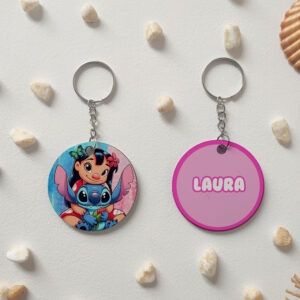 Llavero redondo "Lilo y Stich 4" personalizado
