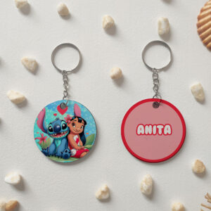 Llavero redondo "Lilo y Stich 3" personalizado