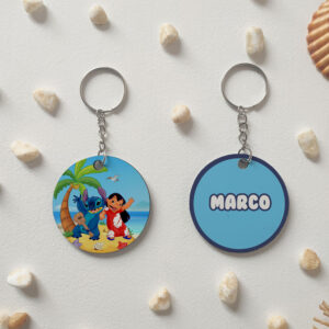 Llavero redondo "Lilo y Stich 5" personalizado