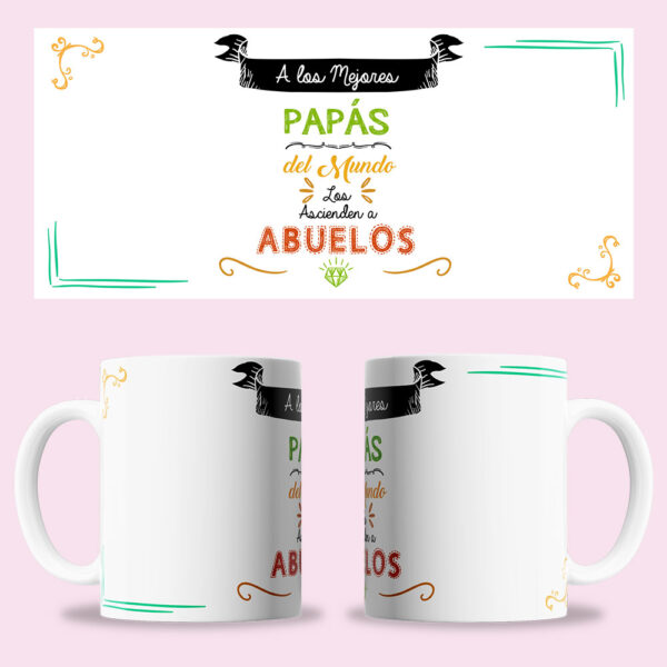 Taza "Los mejores papás ascienden como abuelos"
