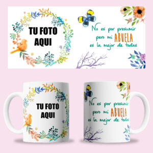 Taza "Mi abuela es la mejor" con foto personalizada