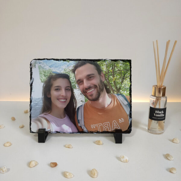 Cuadro de pizarra personalizado con foto - 19x14 cm