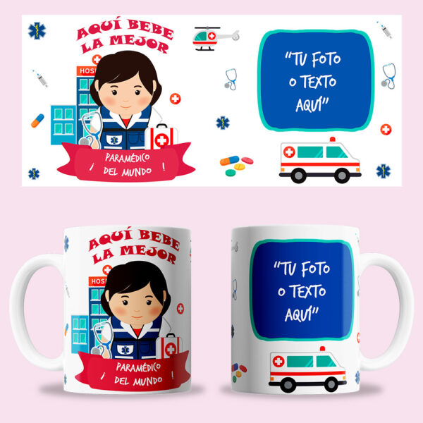 Taza "Paramédico Mujer" personalizada