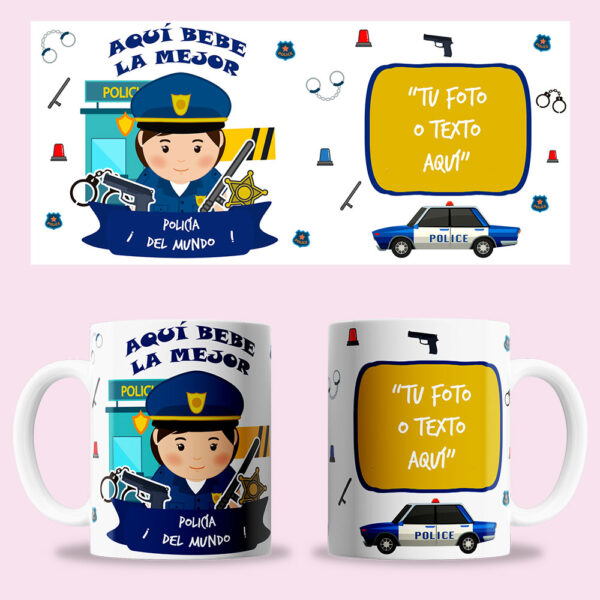 Taza "Policía Mujer" personalizada