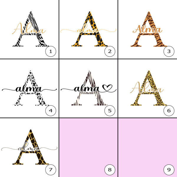 Taza "Inicial con estampado animal print + Nombre" (9 estampados) - Imagen 4