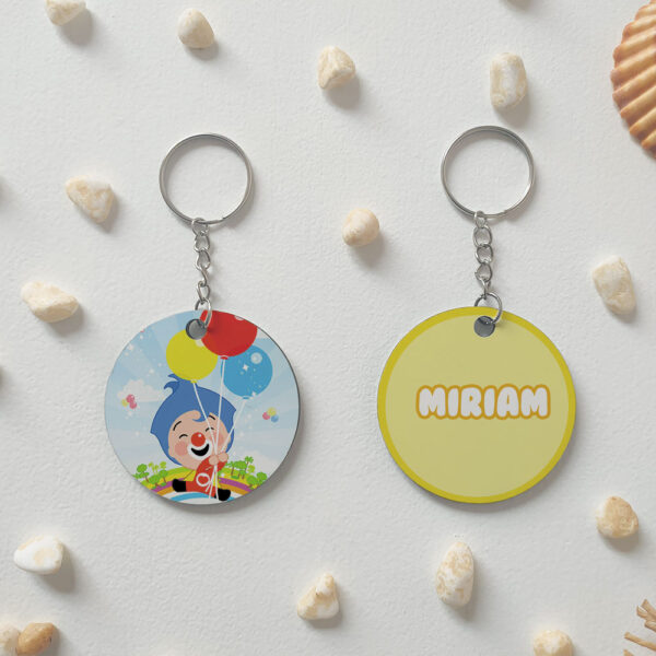 Llavero redondo "Plim  Plim" personalizado 2