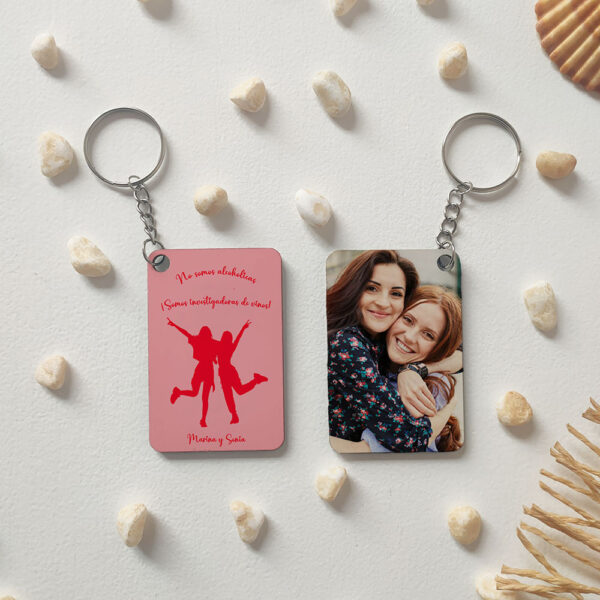 Llavero rectangular "No somos alcohólicas" personalizado - Imagen 3