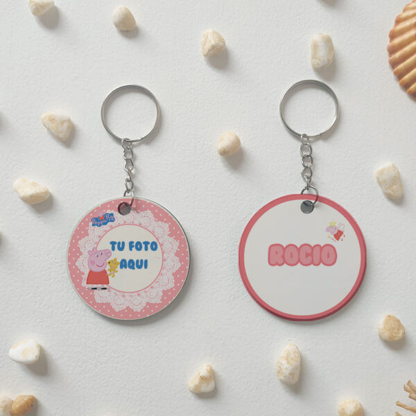 Llavero redondo "Peppa Pig" 4 personalizado