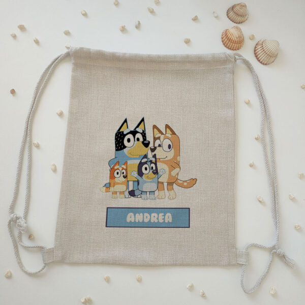 Mochila tipo lino "Bluey 4" personalizada