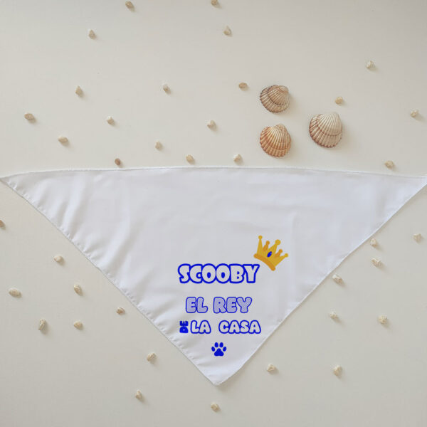 Bandana perro "El rey de la casa" personalizada
