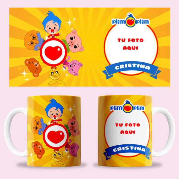 Taza "Plim Plim" unisex personalizada con foto