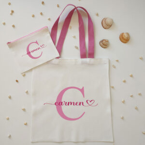 Tote + neceser "Inicial + nombre" personalizado