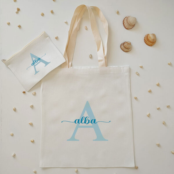 Tote + neceser "Inicial + nombre" personalizado - Imagen 2