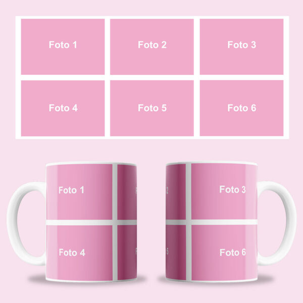 Diseño taza 6 fotos horizontales