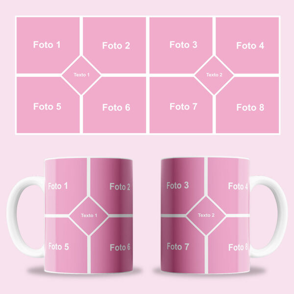 Taza "8 fotos y 2 textos" personalizada - Imagen 2