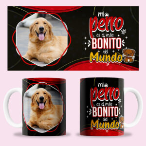 Taza "Mi perro es el más bonito del mundo" personalizada con foto