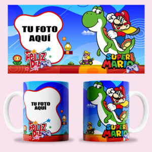 Taza "Super Mario 8" unisex personalizada con foto