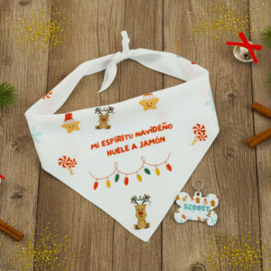 Bandana y chapa identificativa Navidad