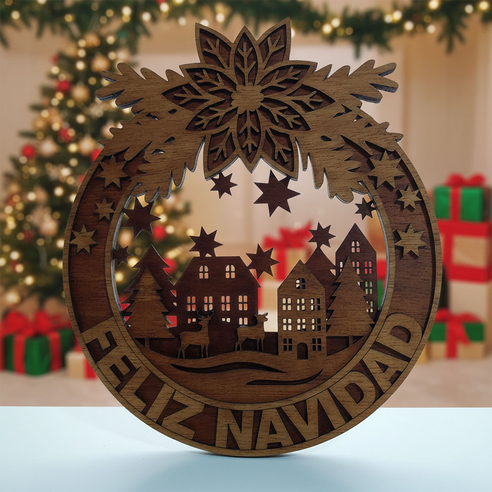 Corona de Navidad (3 capas) Paisaje