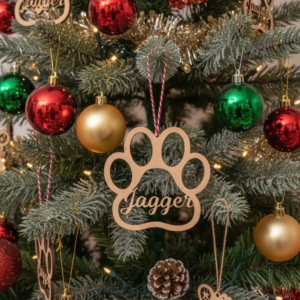 Esfera de Navidad Huella Mascota con Nombre