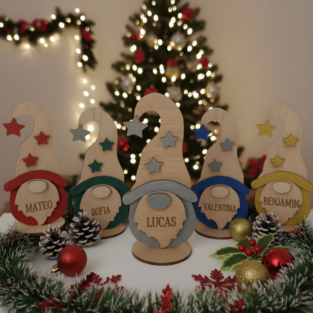 Gnomos de Navidad personalizados con nombre