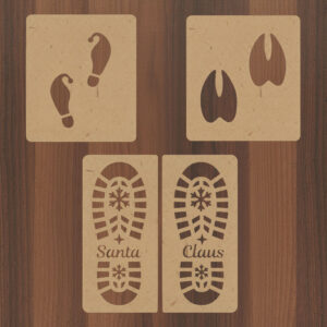 Huellas Papá Noel, elfo y reno MDF