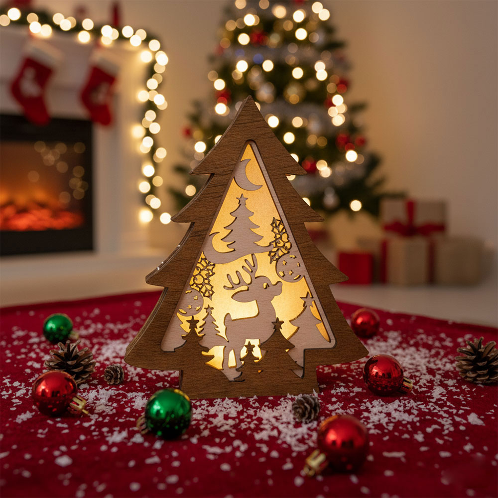 Lámpara de Navidad forma abeto - Ciervo
