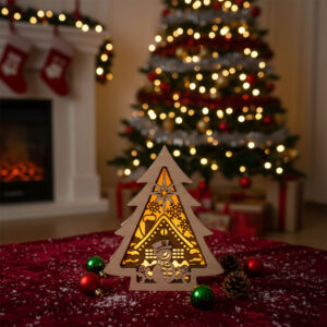 Lámpara de Navidad forma de abeto - Muñeco de nieve