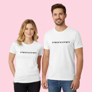 Camisetas pareja Coordenadas